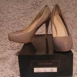Colin Stuart Women's Tan Steching Pumps